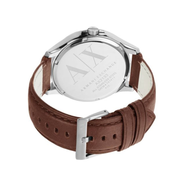 Armani Exchange Hampton Chronograph Blue Dial Brown Leather Strap Watch For Men - AX2133