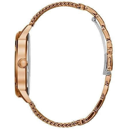 Shop Guess Delancy Black Dial Rose Gold Mesh Bracelet Watch for Men - W0871G5 in USA