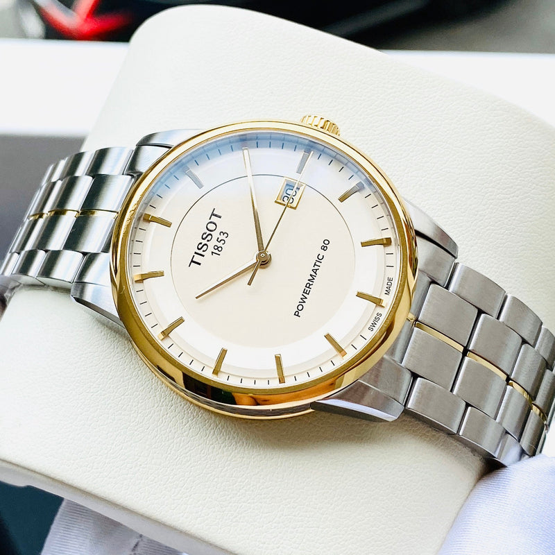 Tissot Luxury Powermatic 80 Gold Dial Silver Steel Strap Watch For Men - T086.407.22.261.00 Buy Now By Tissot
