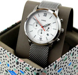 Fossil Neutra Chronograph White Dial Silver Mesh Bracelet Watch for Men - FS5382 Buy Now By Fossil