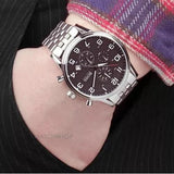 Hugo Boss Aeroliner Chronograph Quartz Black Dial Silver Steel Strap Watch For Men - HB1512446 Buy Now By Hugo Boss