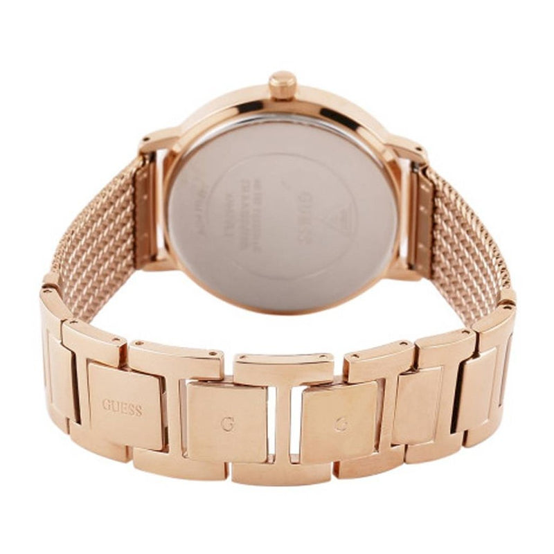 Shop Guess Willow Crystal Blue Dial Rose Gold Mesh Bracelet Watch For Women - W0836L1 in USA