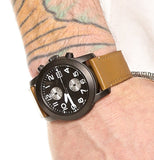 Marc Jacobs Larry Chronograph Black Dial Brown Leather Strap Watch for Men - MBM5053