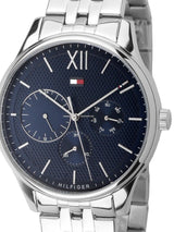 Shop Tommy Hilfiger Damon Chronograph Blue Dial Silver Steel Strap Watch for Men - 1791416 in USA
