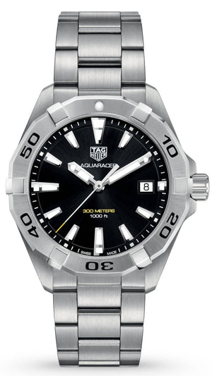 Tag Heuer Aquaracer Black Dial Silver Steel Strap Watch for Men - WBD1110.BA0928