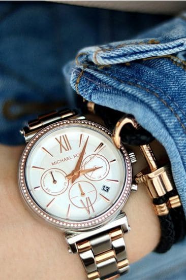 Michael Kors Sofie Chronograph Quartz White Dial Two Tone Steel Strap Watch For Women - MK6558 Buy Now By Michael Kors