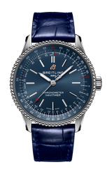 Breitling Navitimer Automatic 35 Blue Dial Blue Leather Strap Watch for Men - A17395161C1P1