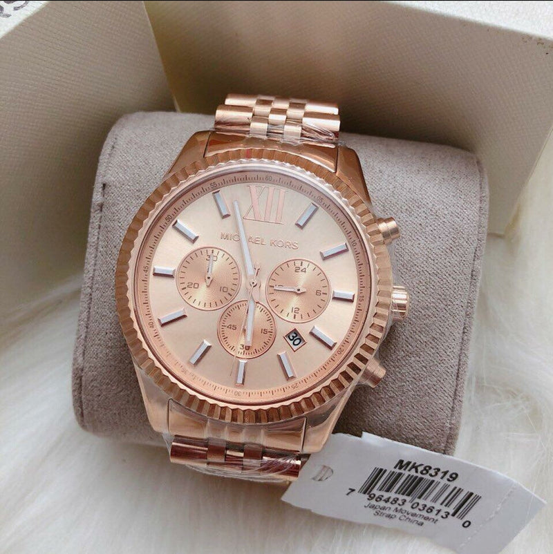 Michael Kors Lexington Rose Gold Dial Rose Gold Steel Strap Watch for Men - MK8319 Buy Now By Michael Kors