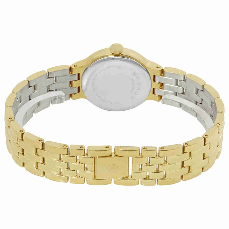 Shop Movado Veturi Black Dial Gold Steel Strap Watch for Women - 0606935 in USA