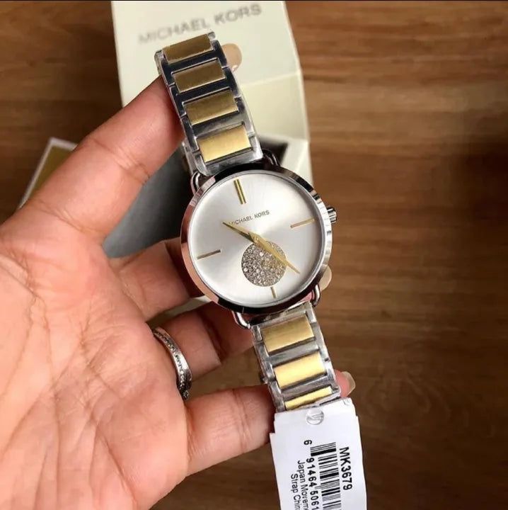 Michael Kors Silver Dial Two Tone Steel Strap Watch for Women - MK3679 Buy Now By Michael Kors