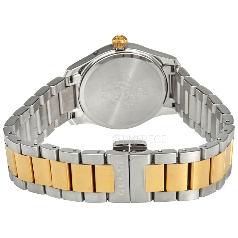 Shop Gucci G Timeless Quartz Diamonds Silver Dial Two Tone Steel Strap Watch For Women - YA1265016 in USA