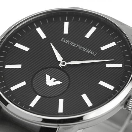 Shop Emporio Armani Renato Quartz Black Dial Silver Steel Strap Watch For Men - AR11118 in USA