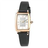 Emporio Armani Gianni T Bar Quartz White Dial Black Leather Strap Watch For Women - AR11408 Buy Now By Emporio Armani