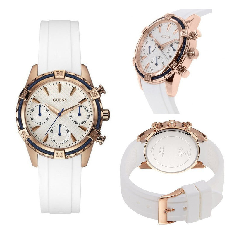 Guess Catalina White Dial White Silicon Strap Watch For Women - W0562L1 Buy Now By Guess