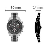 Guess Octane Chronograph Black Dial Two Tone Steel Strap Watch for Men - W1046G1 Buy Now By Guess