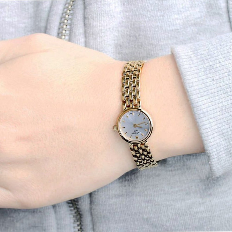 Tissot T Lady Lovely Silver Dial Gold Steel Strap Watch For Women - T058.009.33.031.00