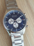 Hugo Boss Pioneer Chronograph Blue Dial Silver Steel Strap Watch for Men - 1513713