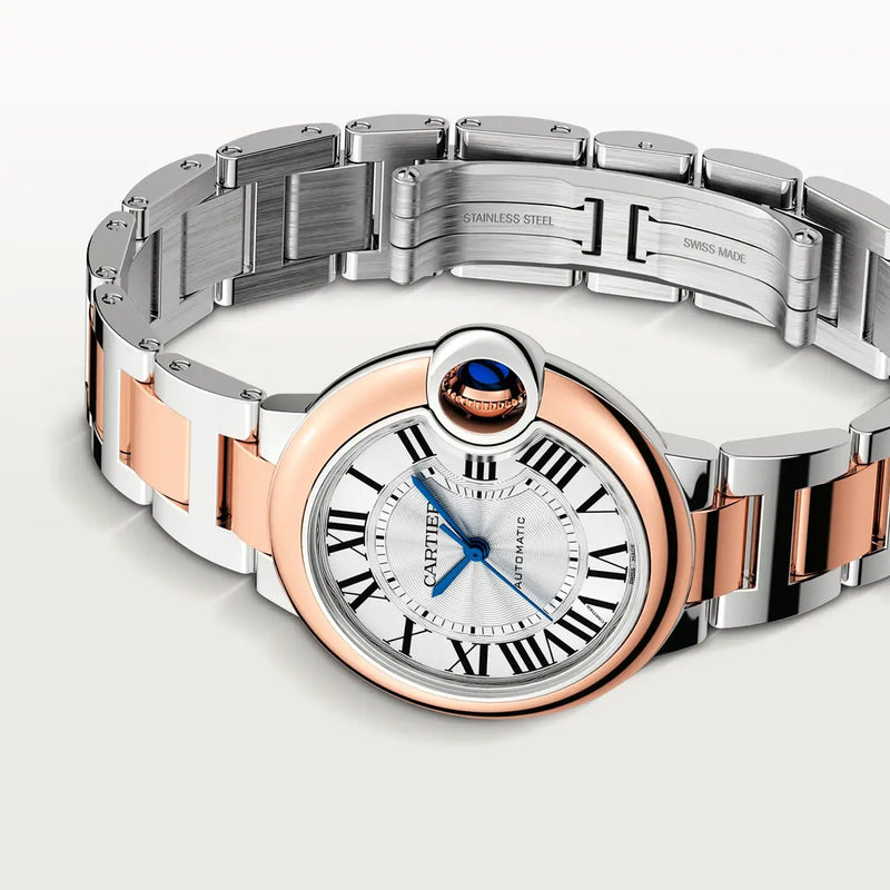 Shop Cartier Ballon Bleu de Cartier Silver Dial Two Tone Steel Strap Watch for Women - W2BB0032 in USA