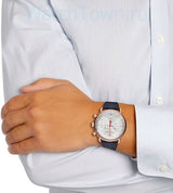 Emporio Armani Aviator Silver Dial Blue Leather Strap Watch For Men - AR11123 Buy Now By Emporio Armani