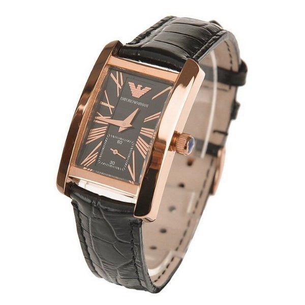 Emporio Armani Classic Black Dial Black Leather Strap Watch For Men - AR0168 Buy Now By Emporio Armani