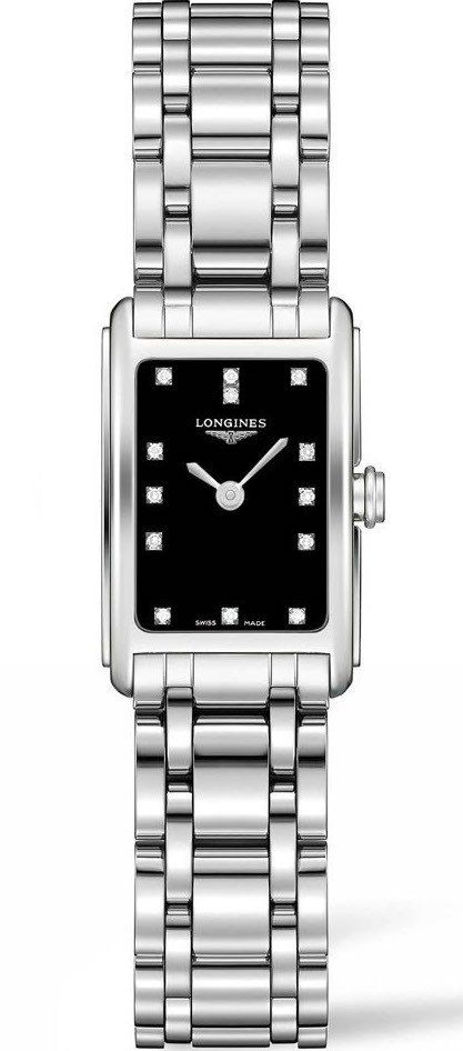Shop Longines Dolcevita Black Dial Silver Steel Strap Watch for Women - L5.258.4.57.6 in USA