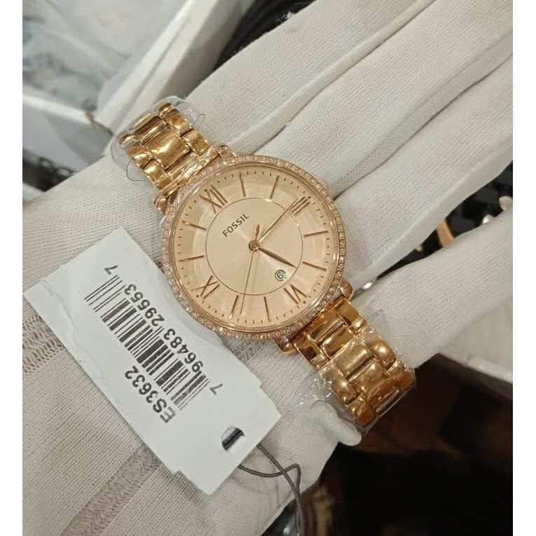 Fossil Jacqueline Rose Gold Dial Rose Gold Steel Strap Watch for Women - ES3632 Buy Now By Fossil