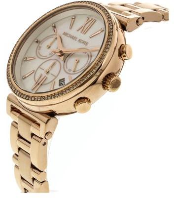 Michael Kors Sofie Chronograph Mother of Pearl White Dial Rose Gold Steel Strap Watch For Women - MK6576 Buy Now By Michael Kors