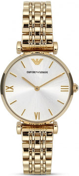 Emporio Armani Gianni T Bar Silver Dial Gold Stainless Steel Strap Watch For Women - AR1877 Buy Now By Emporio Armani