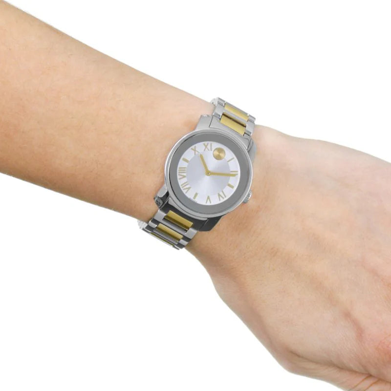 Shop Movado Bold Silver Dial Two Tone Steel Strap Watch for Women - 3600245 in USA