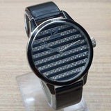 Marc Jacobs Lidia Stripe Glitz Black Dial Black Leather Strap Watch for Women - MBM1166 Buy Now By Marc Jacobs