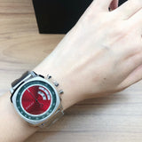 Gucci Grip Quartz Chronograph Red Dial Silver Steel Strap Watch For Men - YA157303 Buy Now By Gucci