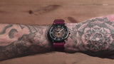 Fossil Vintage Muse Automatic Skeleton Maroon Dial Maroon Leather Strap Watch for Women - ME3137 Buy Now By Fossil