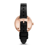 Emporio Armani Rosa Quartz Mother Of Pearl White Dial Black Leather Strap Watch For Women - AR11356 Buy Now By Emporio Armani