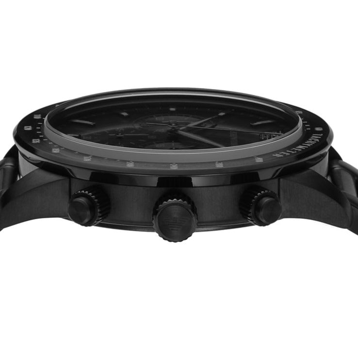Emporio Armani Mario Chronograph Black Dial Black Steel Strap Watch For Men - AR11242 Buy Now By Emporio Armani