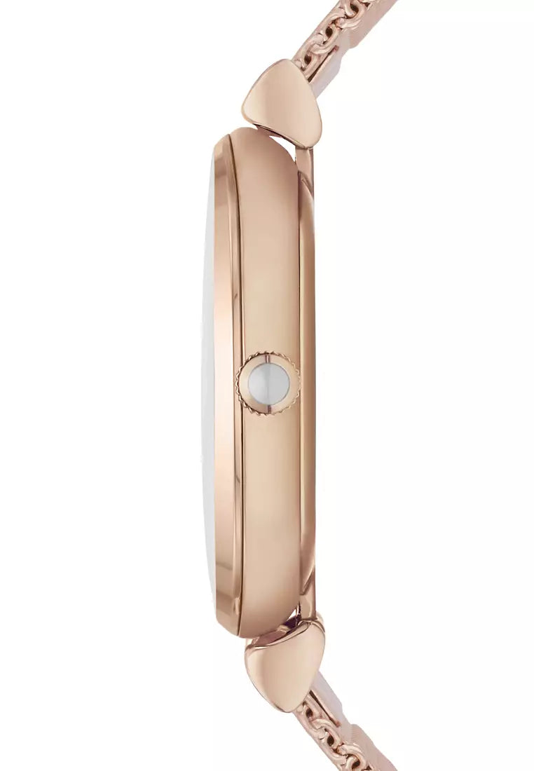 Emporio Armani Gianni T Bar Silver Dial Rose Gold Mesh Bracelet Watch For Women - AR1956 Buy Now By Emporio Armani