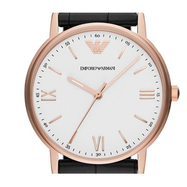 Emporio Armani Dress Quartz White Dial Brown Leather Strap Watch For Men - AR11011 Buy Now By Emporio Armani