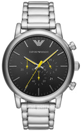 Emporio Armani Luigi Chronograph Black Dial Silver Steel Strap Watch For Men - AR11324 Buy Now By Emporio Armani
