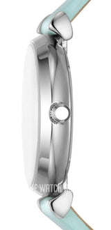 Emporio Armani Gianni T Bar Analog Crystals Silver Dial Blue Leather Strap Watch For Women - AR11443 Buy Now By Emporio Armani