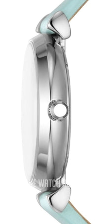 Emporio Armani Gianni T Bar Analog Crystals Silver Dial Blue Leather Strap Watch For Women - AR11443 Buy Now By Emporio Armani