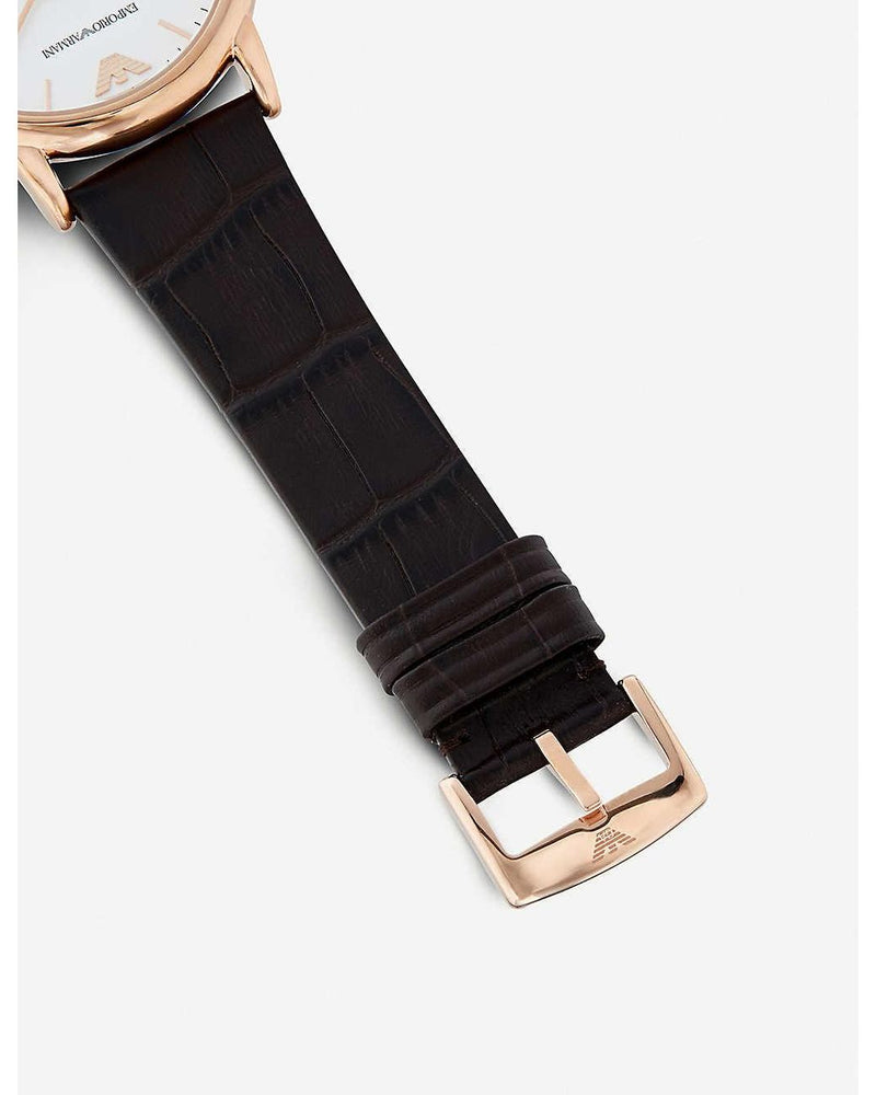 Emporio Armani Luigi White Dial Brown Leather Strap Watch For Men - AR2502 Buy Now By Emporio Armani