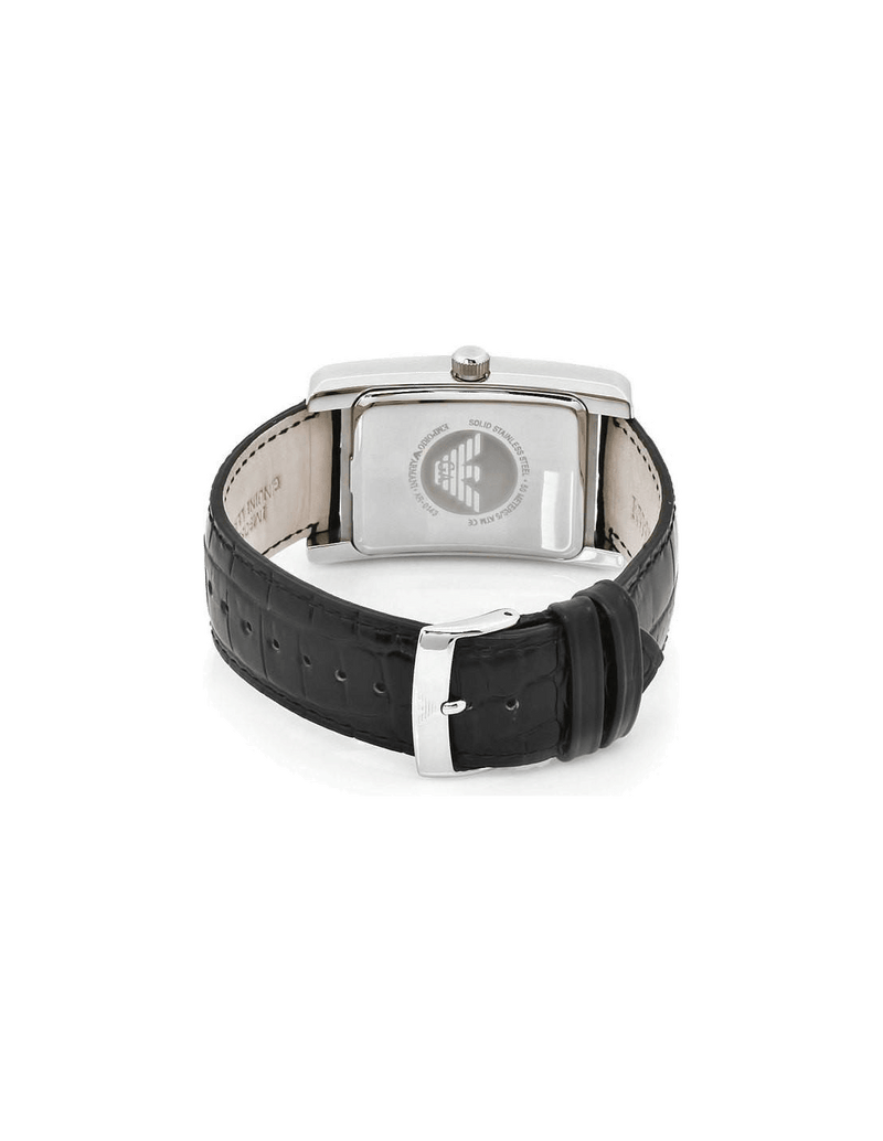 Emporio Armani Black Dial Black Leather Strap Watch For Men - AR0143 Buy Now By Emporio Armani