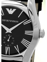 Emporio Armani Valente Black Dial Black Leather Strap Watch For Men - AR0643 Buy Now By Emporio Armani