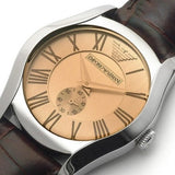 Emporio Armani Classic Quartz Beige Dial Brown Leather Strap Watch For Men - AR0646 Buy Now By Emporio Armani