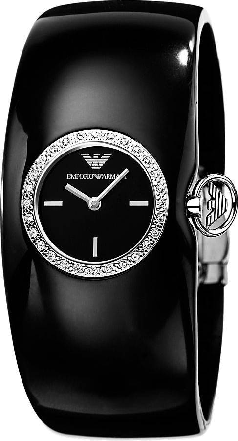 Emporio Armani Casual Analog Black Dial Black Leather Strap Watch For Women - AR0739 Buy Now By Emporio Armani
