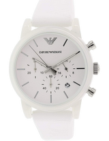 Emporio Armani Classic Chronograph White Dial White Rubber Strap Watch For Men - AR1054 Buy Now By Emporio Armani