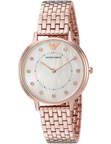 Emporio Armani Dress Quartz Rose Gold Dial Rose Gold Steel Strap Watch For Women - AR11062 Buy Now By Emporio Armani