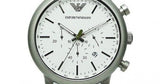 Shop Emporio Armani Chronograph White Dial Green Rubber Strap Watch For Men - AR11022 in USA