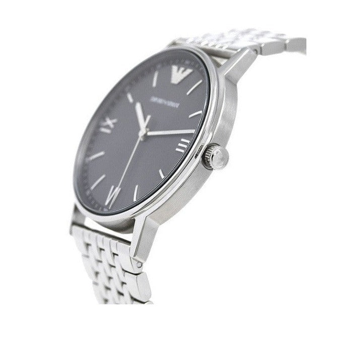 Shop Emporio Armani Kappa Quartz Grey Dial Silver Mesh Bracelet Watch For Men - AR11068 in USA