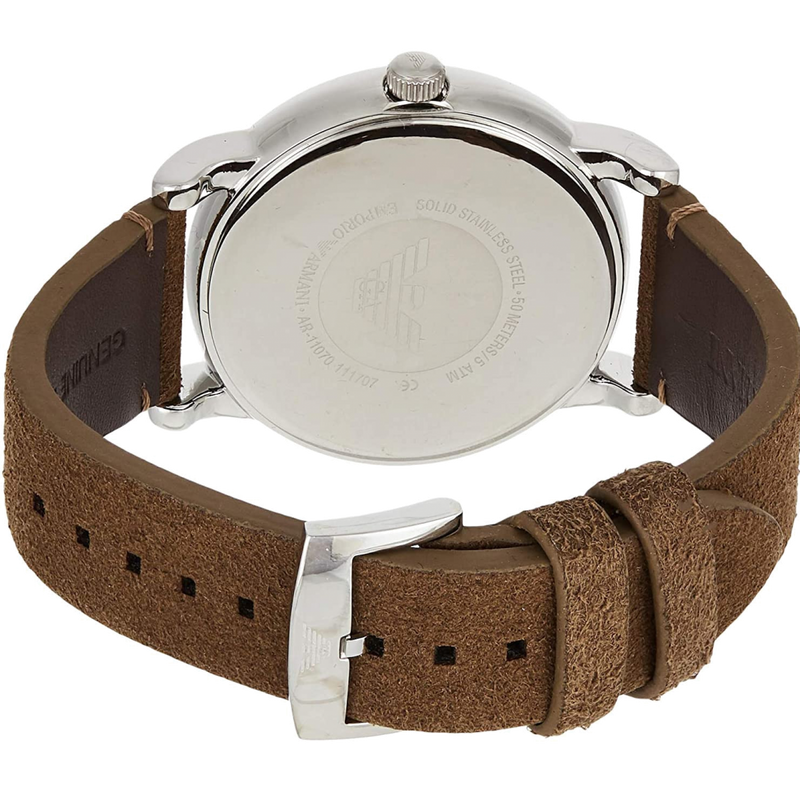 Emporio Armani Luigi Quartz Gray Dial Brown Leather Strap Watch For Men - AR11070 Buy Now By Emporio Armani
