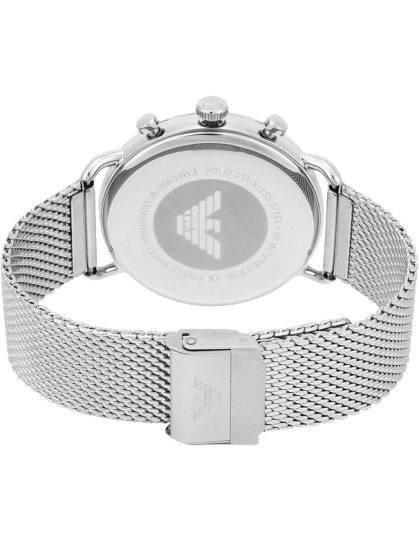 Emporio Armani Chronograph Black Dial Silver Mesh Bracelet Watch For Men - AR11104 Buy Now By Emporio Armani